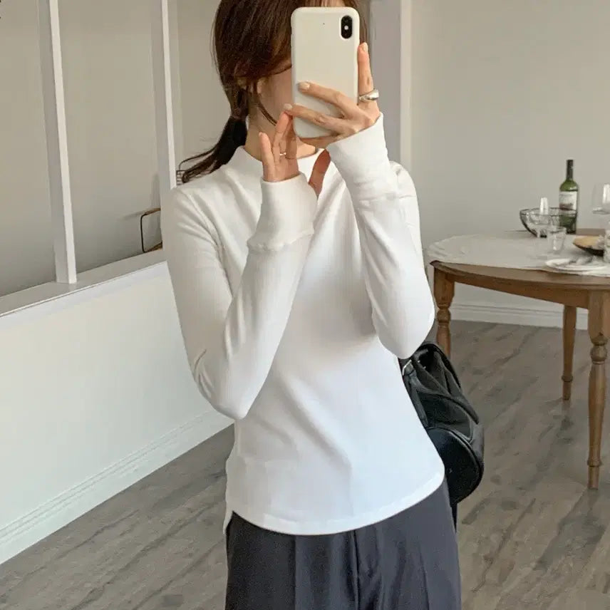 [SOLD OUT] 화이트 목폴라 긴팔티