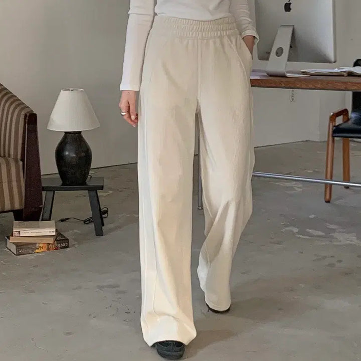 [SOLD OUT] 코듀로이 와이드 밴딩 팬츠 아이보리