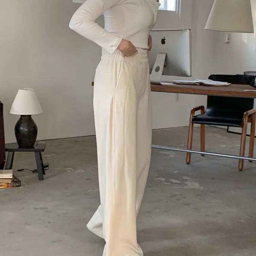 [SOLD OUT] 코듀로이 와이드 밴딩 팬츠 아이보리
