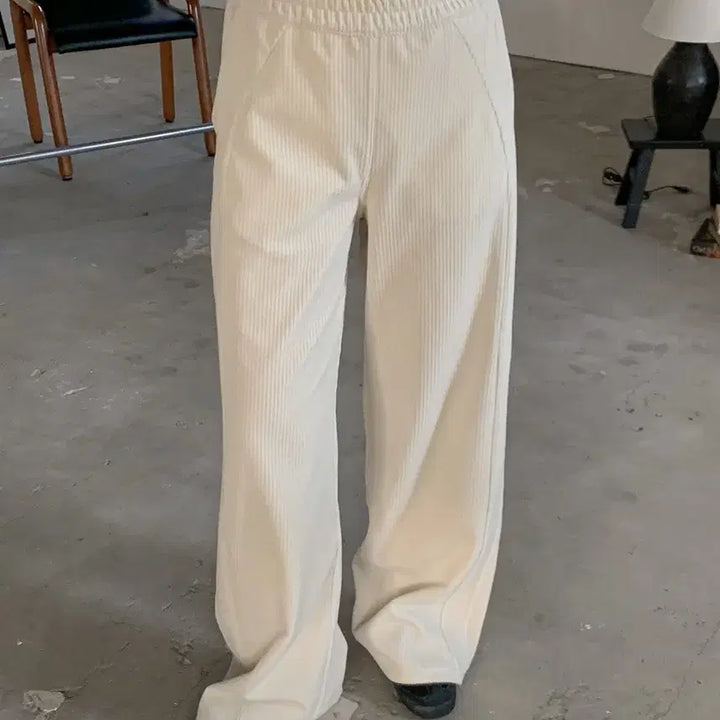 [SOLD OUT] 코듀로이 와이드 밴딩 팬츠 아이보리