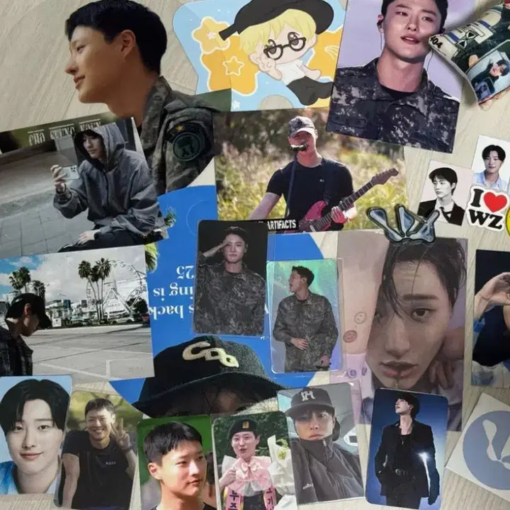 [BUNJANG] WOODZ Slogan Logo T-Shirt Bundle Set (Limited Edition Photocard, Keyring, Fan) / 우즈 woodz 슬로건 로고 티 (+한정판 포토카드, 키링,부채)