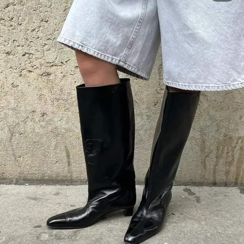 [BUNJANG] Dragon Blues Black Leather Long Boots Size 38 / 드래곤블루스  롱부츠