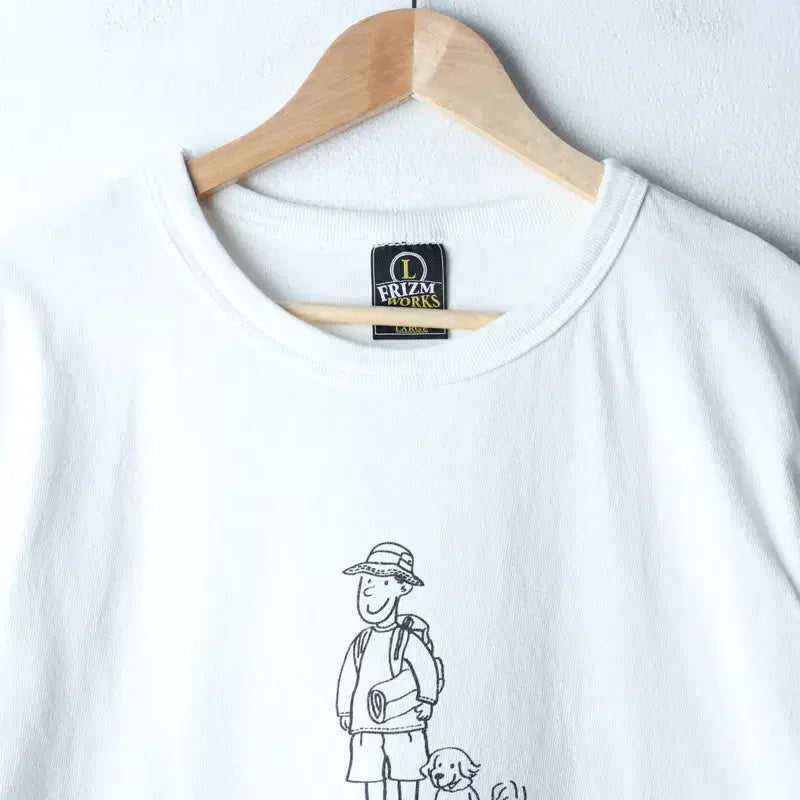 [BUNJANG] Prizmworks Camping T-Shirt White (L-XL) / (L-XL) 프리즘웍스 반팔 티셔츠 캠핑 화이트 아메카지-1852C