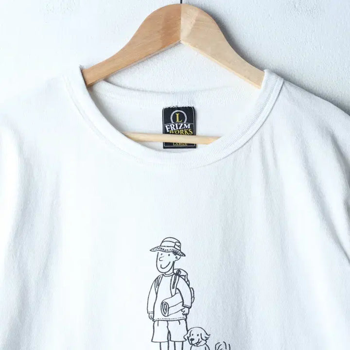 [BUNJANG] Prizmworks Camping T-Shirt White (L-XL) / (L-XL) 프리즘웍스 반팔 티셔츠 캠핑 화이트 아메카지-1852C