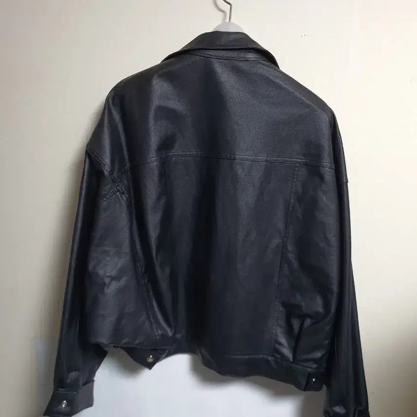 [BUNJANG] Wishlist Black Leather Jacket / 위시리스트 wishlist 블랙 레더 자켓 55-66