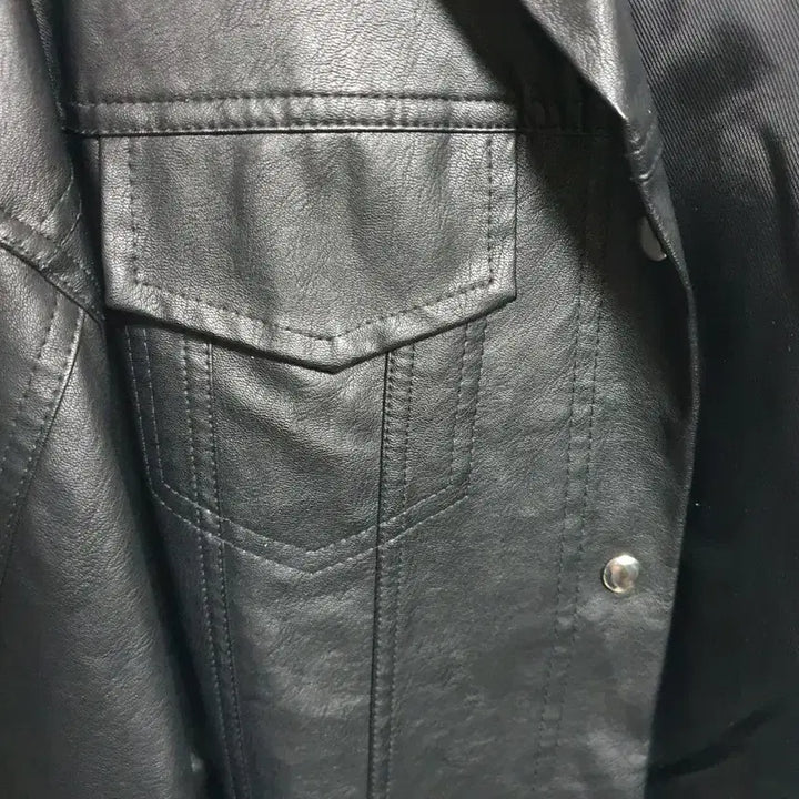 [BUNJANG] Wishlist Black Leather Jacket / 위시리스트 wishlist 블랙 레더 자켓 55-66