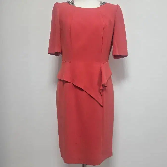 [BUNJANG] MOJO.S.PHINE New York Orange Coral Peplum Dress / MOJO.S.PHINE 뉴욕  오렌지 코랄 원피스