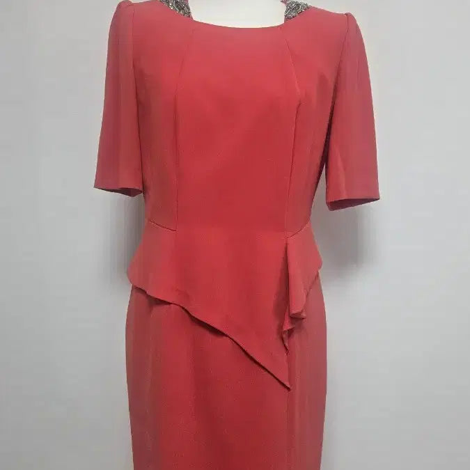 [BUNJANG] MOJO.S.PHINE New York Orange Coral Peplum Dress / MOJO.S.PHINE 뉴욕  오렌지 코랄 원피스