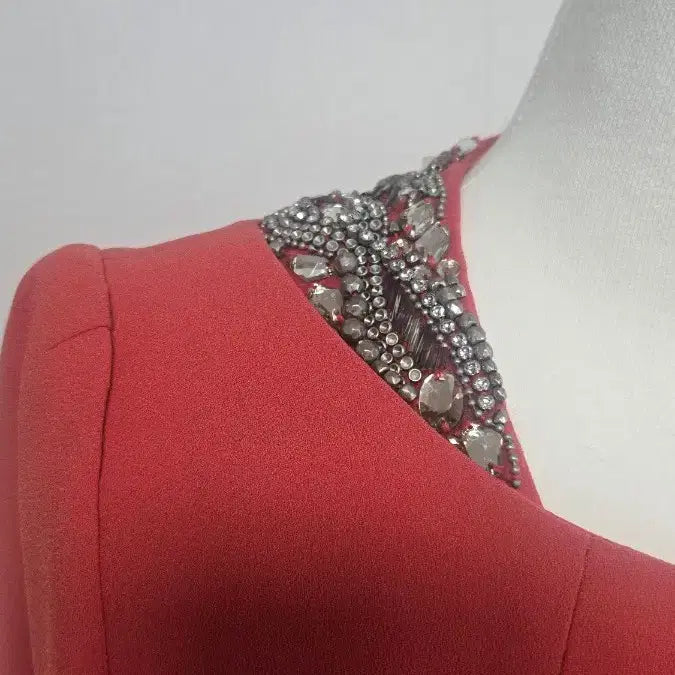 [BUNJANG] MOJO.S.PHINE New York Orange Coral Peplum Dress / MOJO.S.PHINE 뉴욕  오렌지 코랄 원피스