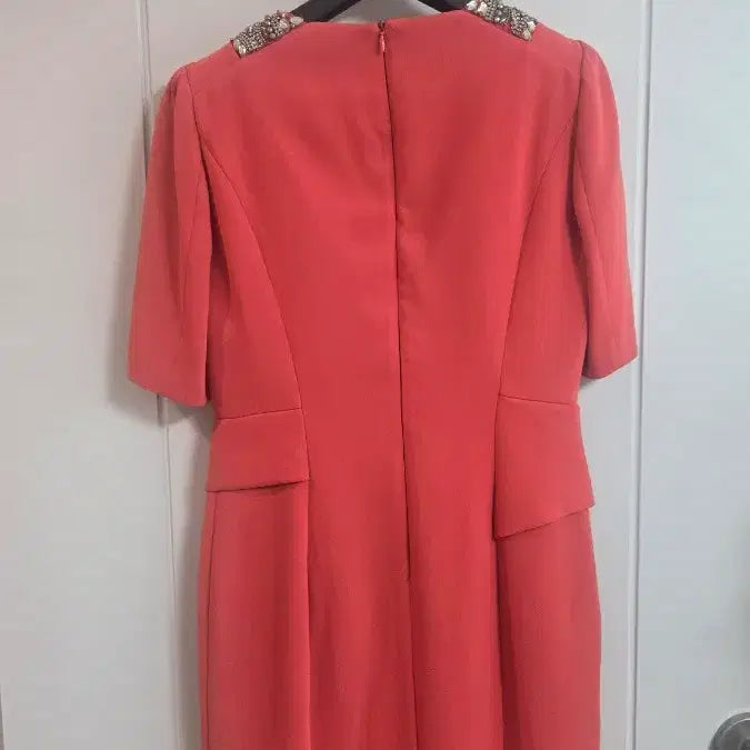 [BUNJANG] MOJO.S.PHINE New York Orange Coral Peplum Dress / MOJO.S.PHINE 뉴욕  오렌지 코랄 원피스