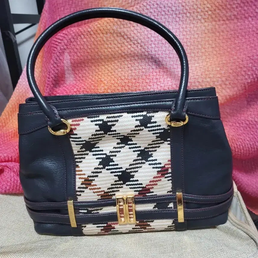 [BUNJANG] Daks Houndstooth Tote Bag Black / 닥스 하운즈투스 토트백 블랙
