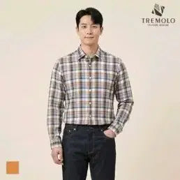 [BUNJANG] TREMOLO Checked Pattern Cotton Shirt 3XL (New) / TREMOLO115새제품택부착 미개봉미착용 체크 셔츠 3XL