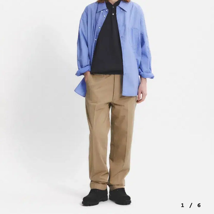 [BUNJANG] EASTLOGUE PERMANENT B.D Comfortable Shirt Sax / [XL] 이스트로그 퍼머넌트 BD 컴포터블 셔츠 삭스