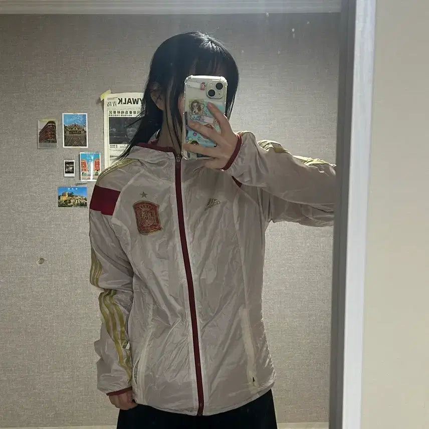 [BUNJANG] Adidas Spain Three Stripes Windbreaker / 아디다스 스페인 삼선 바람막이