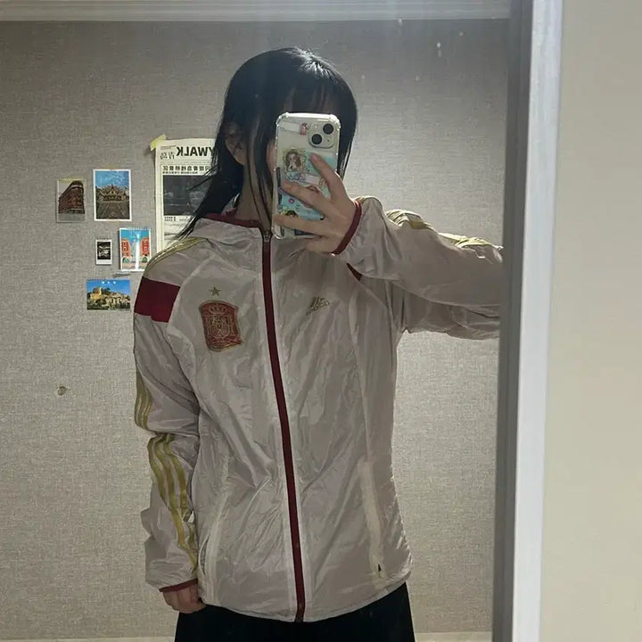 [BUNJANG] Adidas Spain Three Stripes Windbreaker / 아디다스 스페인 삼선 바람막이