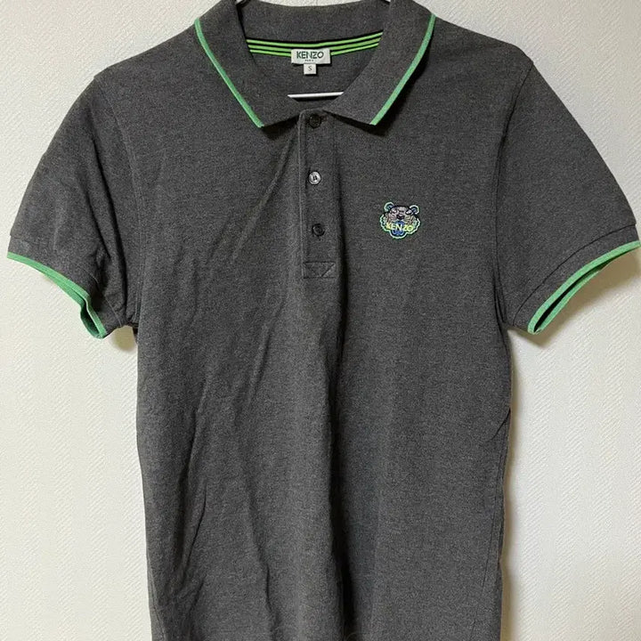 [BUNJANG] Kenzo Tiger Logo Polo Shirt - Grey/Mint (Size S) / 겐조 타이거 반팔 pk 카라티 s