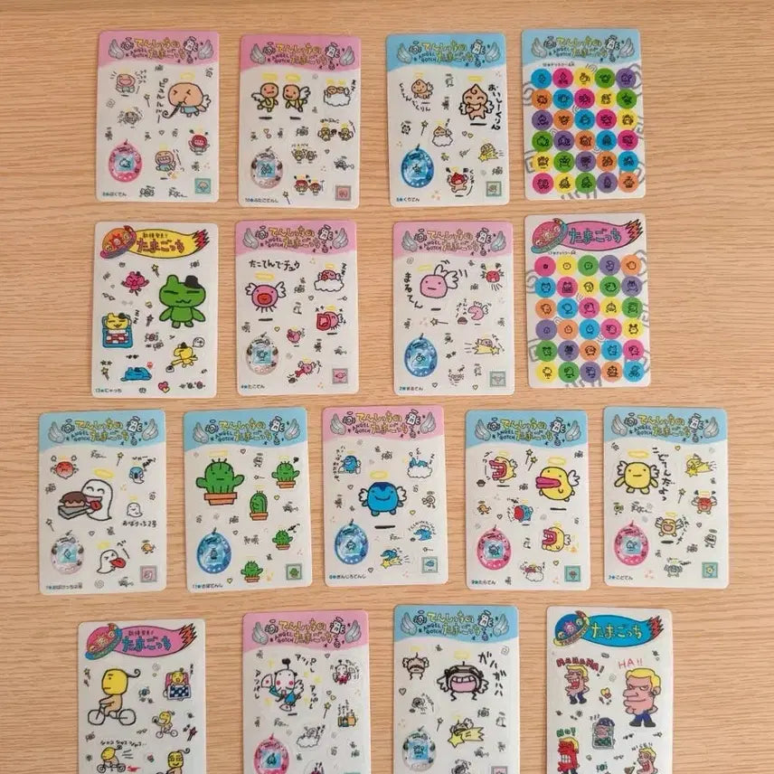 [BUNJANG] Tamagotchi Classic Stickers Set (16 pcs) / 다마고치 고전 스티커 16장