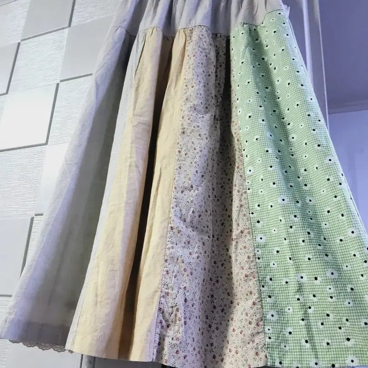 [BUNJANG] Lace Patchwork Long Skirt / 레이스  패치워크 롱 스커트