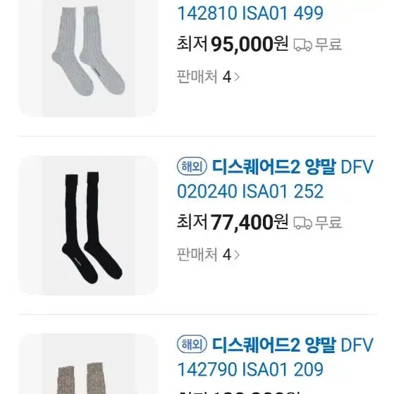 [BUNJANG] Dsquared2 Socks (2 Sets) / 디스퀘어드2 양말 2세트