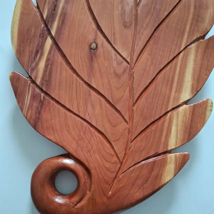 [BUNJANG] Carved Wooden Leaf Ornament / 나무 잎 조각 장식품