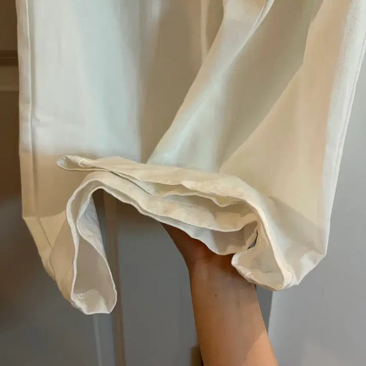 [BUNJANG] The Vonue Cotton Tucked Pants White / 핀턱코튼팬츠 화이트(유튜버 황꿀)