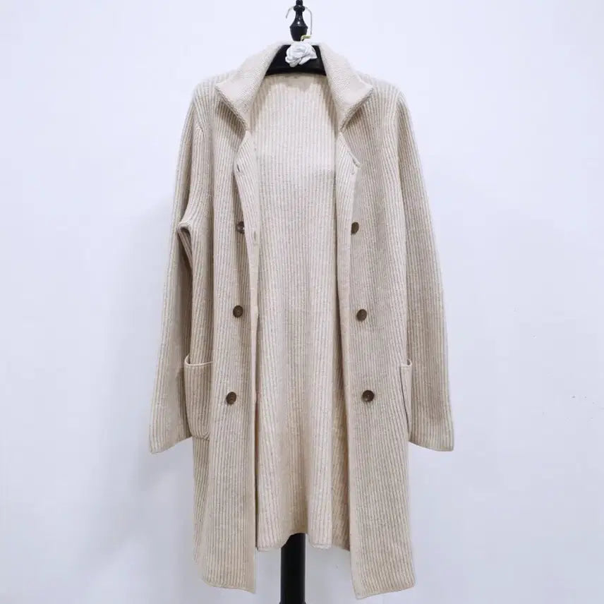[BUNJANG] Mongolia Premium Cashmere Double Long Cardigan / 프리미엄 몽골리아 캐시미어100% 더블 롱 가디건