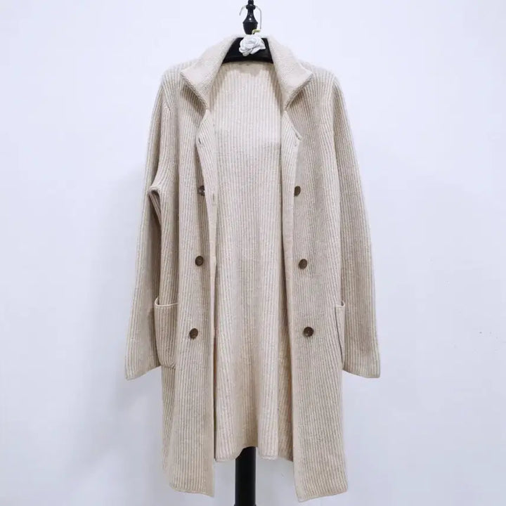 [BUNJANG] Mongolia Premium Cashmere Double Long Cardigan / 프리미엄 몽골리아 캐시미어100% 더블 롱 가디건