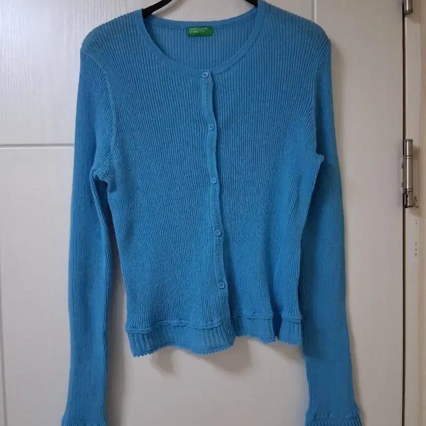 [BUNJANG] Benetton Blue Knit Cardigan / 베네통 블루 니트 가디건(26 신상)