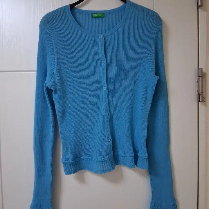 [BUNJANG] Benetton Blue Knit Cardigan / 베네통 블루 니트 가디건(26 신상)