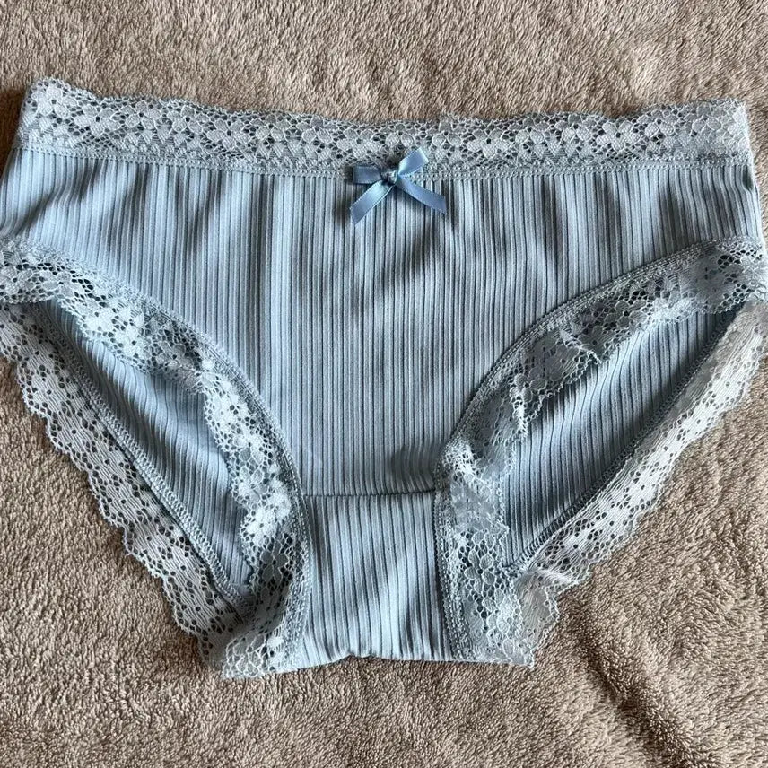 [SOLD OUT] (중고) 골지리본 삼각팬티 스카이블루