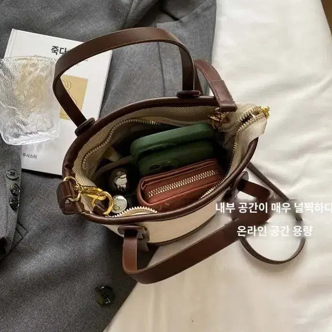 [BUNJANG] Canvas Mini Crossbody Bag / (새상품) 캔버스 미니 크로스백  캐주얼백 출근백 심플백