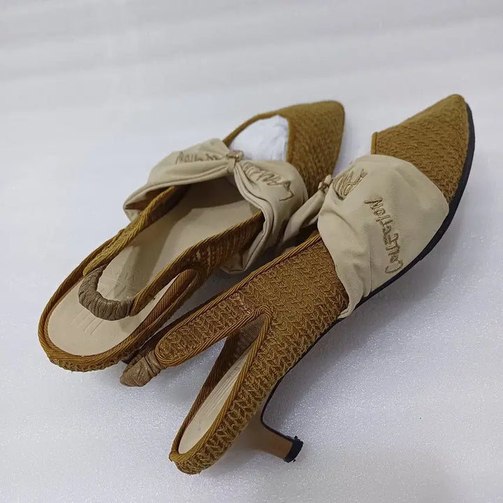 [BUNJANG] Lanvin Summer Ribbon Slingback Sandals Camel 250 / 정품 랑방 여름 리본 샌들 슬링백 구두 245 ~ 250 카멜 사랑봉봉