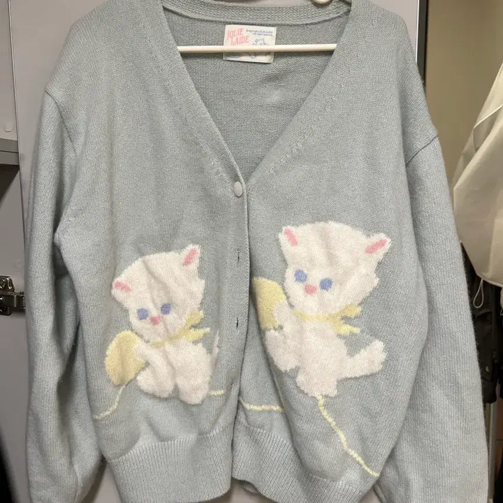 [BUNJANG] Jolie Ladie Cat Cardigan Mint / jolie ladie졸리레이드 고양이 가디건 민트