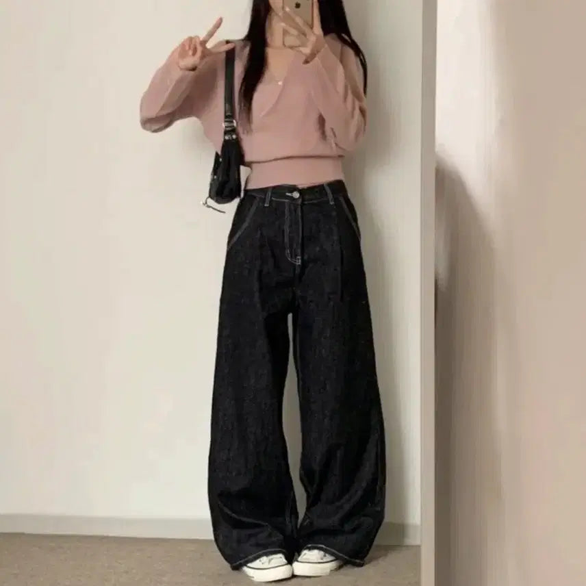 [SOLD OUT] 흑청 와이드 데님 팬츠 XL