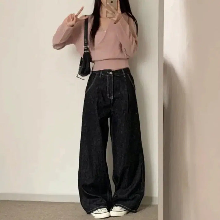 [SOLD OUT] 흑청 와이드 데님 팬츠 XL