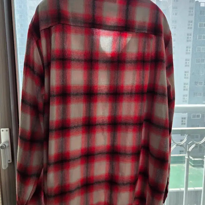 [BUNJANG] Black Out Checkered Shirt Red [L] / 블랙아웃 체크셔츠 레드 [L]