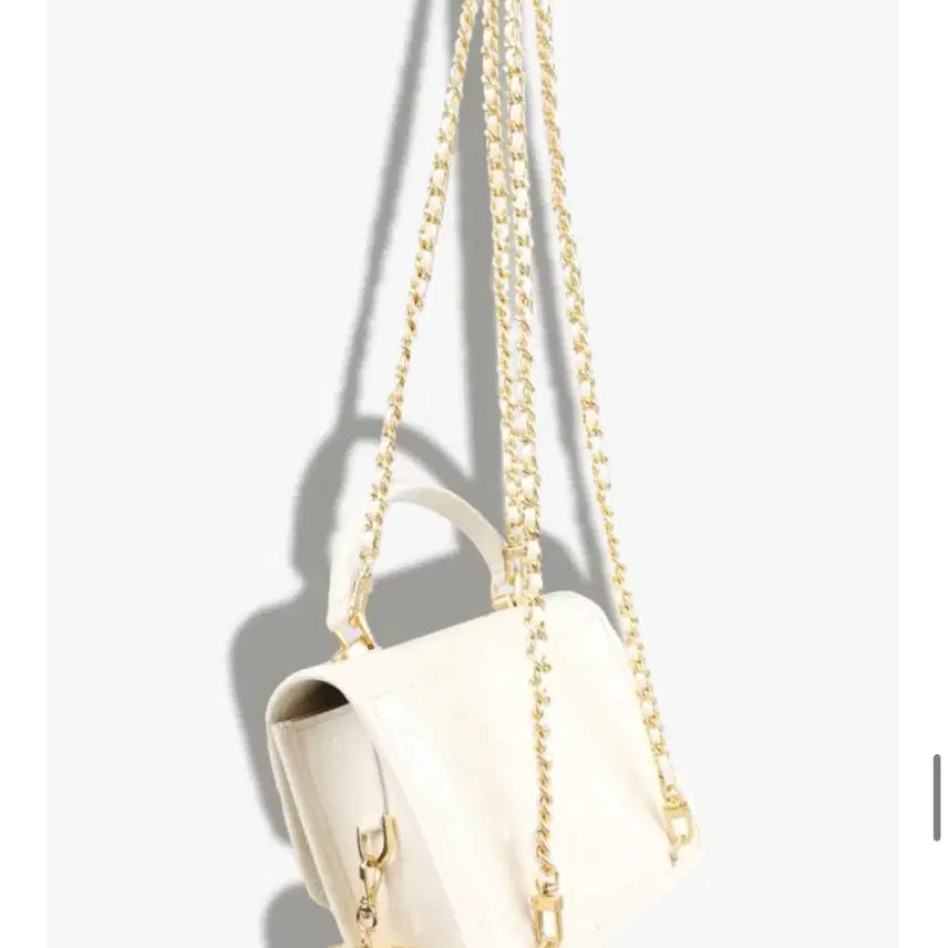 [BUNJANG] MAIKKO Sophia Medium Ivory Patent Leather Gold Handbag / 마이아이코 소피아 미듐 - 아이보리 페이던트 골드