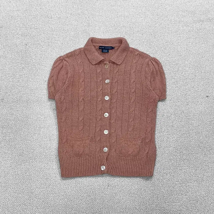 [BUNJANG] Polo Ralph Lauren Cable Knit Short Sleeve Cardigan / 폴로 랄프로렌 케이블 니트 반팔 가디건
