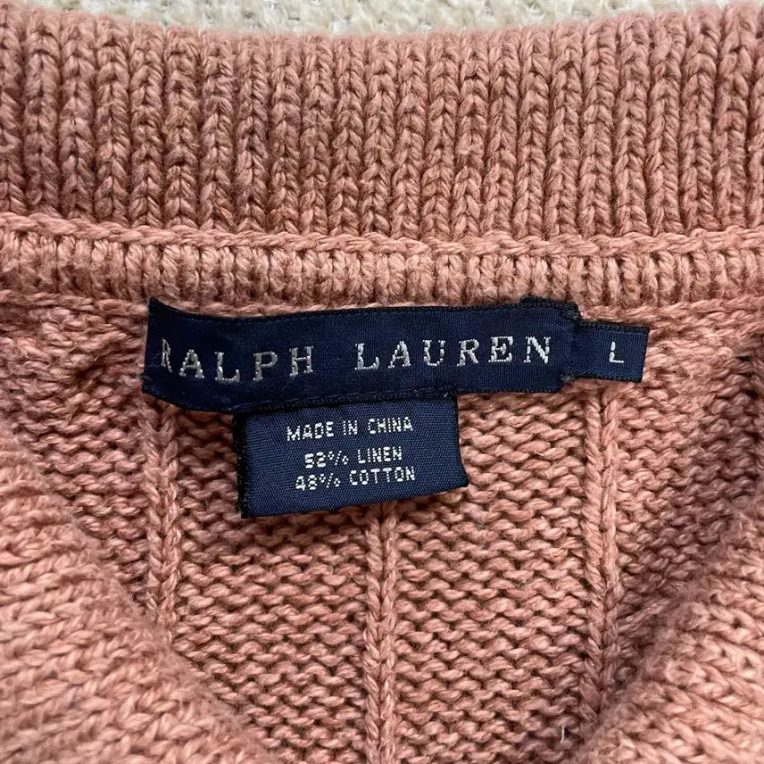 [BUNJANG] Polo Ralph Lauren Cable Knit Short Sleeve Cardigan / 폴로 랄프로렌 케이블 니트 반팔 가디건
