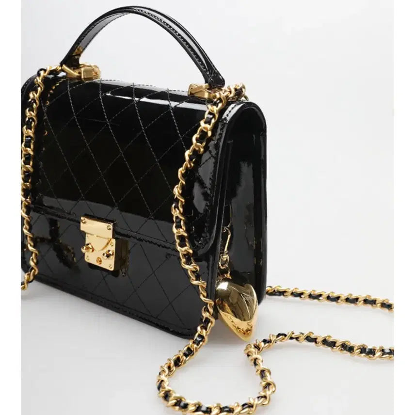 [BUNJANG] Myoko Sophia Medium Black Patent Gold Hardware Bag / 마이아이코 소피아 미듐 - 블랙 페이던트 금장
