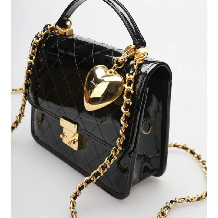 [BUNJANG] Myoko Sophia Medium Black Patent Gold Hardware Bag / 마이아이코 소피아 미듐 - 블랙 페이던트 금장