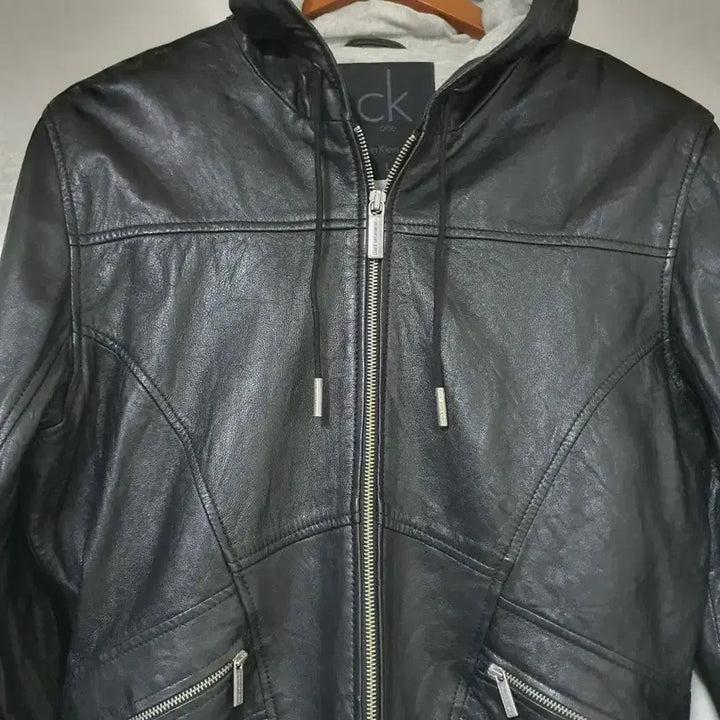 [BUNJANG] Calvin Klein Lambskin Hooded Jacket / CK 캘빈클라인 양가죽 후드점퍼 L 105