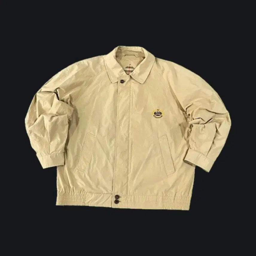[BUNJANG] Burberry Embroidered Beige Bomber Jacket / 버버리 자수 베이지 봄버 블루종 자켓