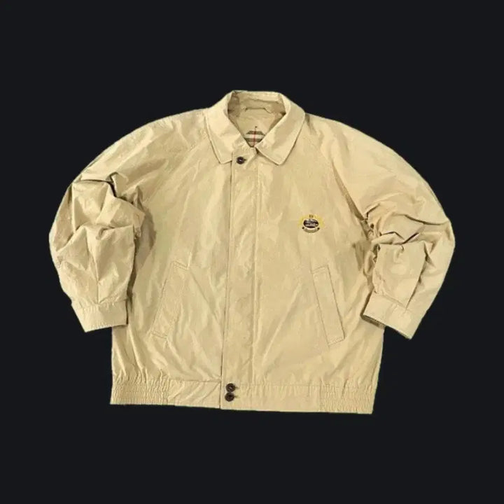 [BUNJANG] Burberry Embroidered Beige Bomber Jacket / 버버리 자수 베이지 봄버 블루종 자켓