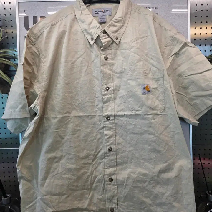 [BUNJANG] Carhartt Beige Short Sleeve Shirt XL / 칼하트 베이지 반팔 셔츠XL