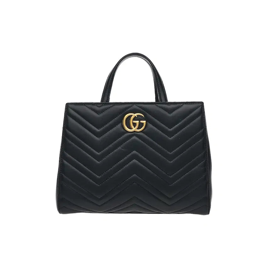[BUNJANG] Gucci GG Marmont Matelassé Tote Bag Small Black Leather / 구찌 GG 마몽 마틀라세 토트백 스몰