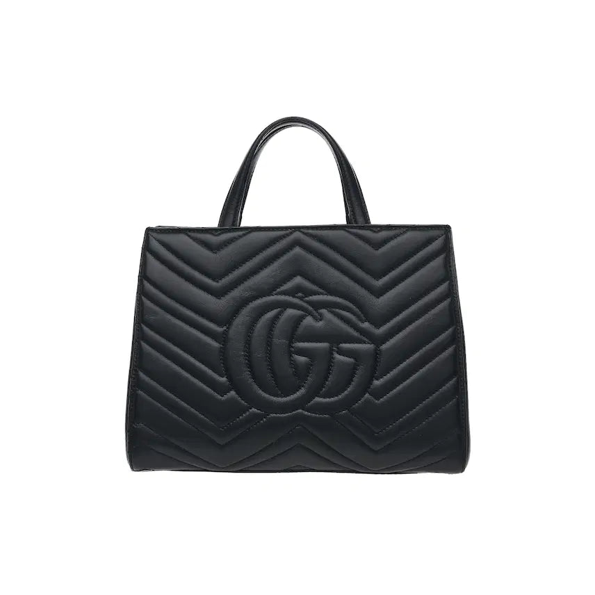 [BUNJANG] Gucci GG Marmont Matelassé Tote Bag Small Black Leather / 구찌 GG 마몽 마틀라세 토트백 스몰