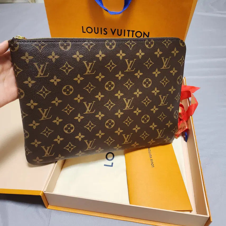 [BUNJANG] Louis Vuitton Etui Voyage MM Clutch Brown / [새상품급]루이비통 에튀보야주 MM 클러치 브라운