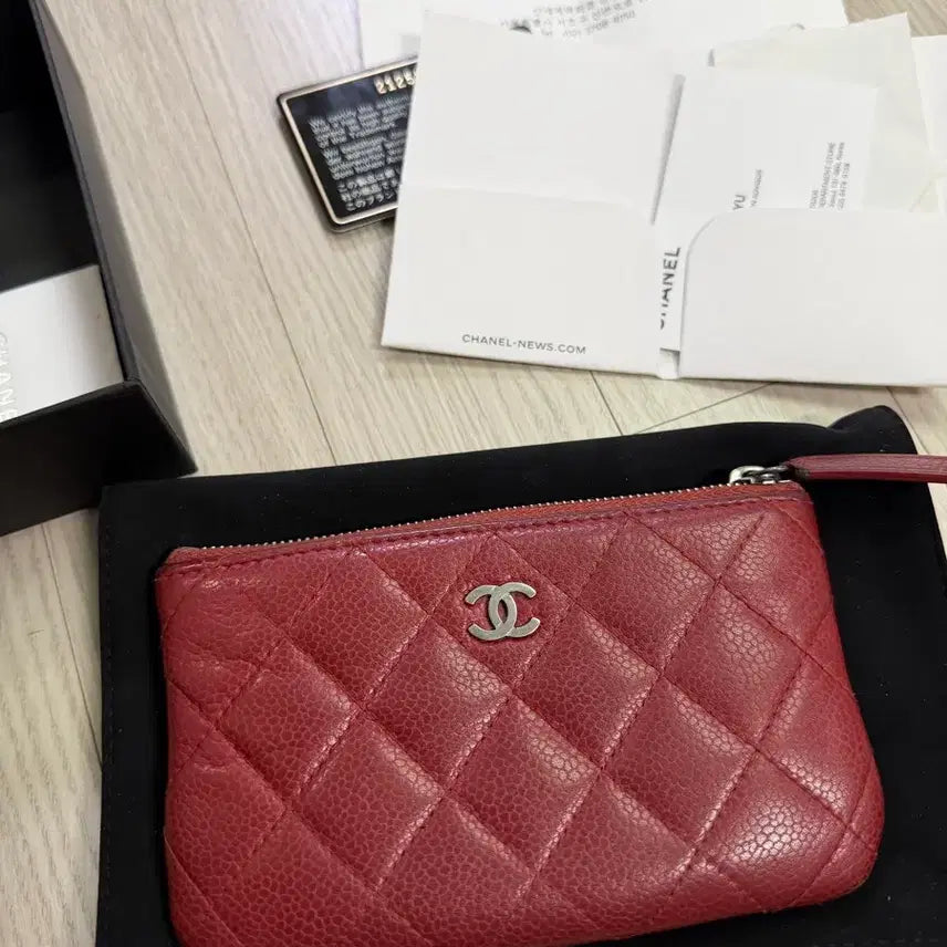 [BUNJANG] Chanel Mini Pouch Clutch Ramskin Red 21 Series / 샤넬 미니파우치 레드21번대 (사용감있음)