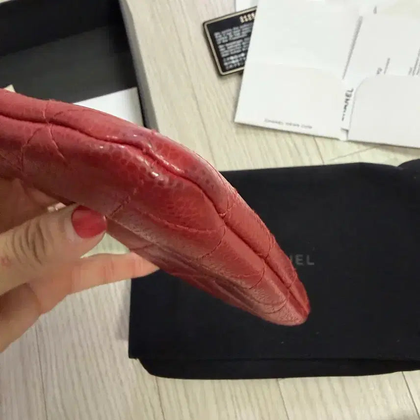 [BUNJANG] Chanel Mini Pouch Clutch Ramskin Red 21 Series / 샤넬 미니파우치 레드21번대 (사용감있음)